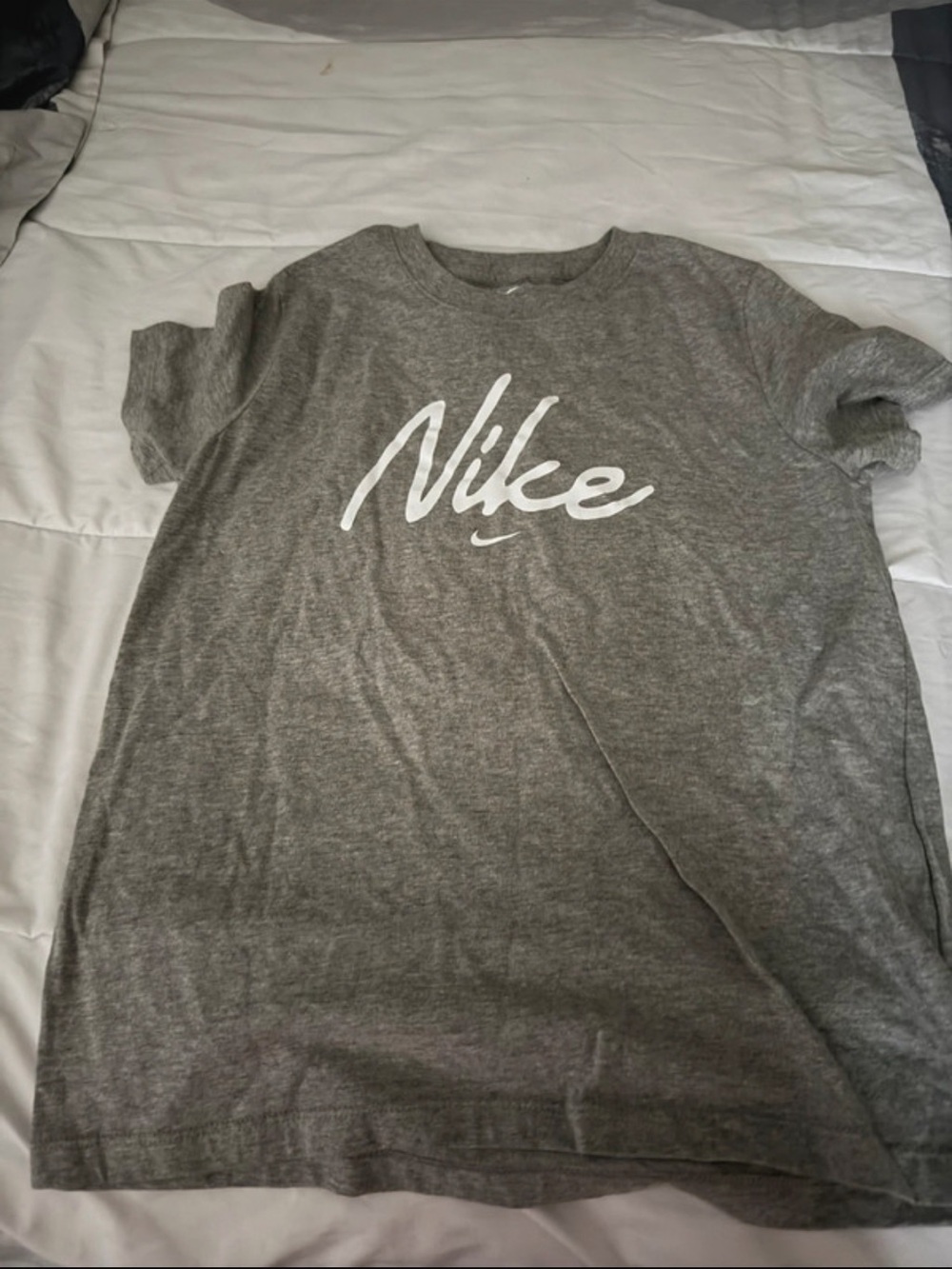 Nike woman’s Gray Script Logo T-Shirt